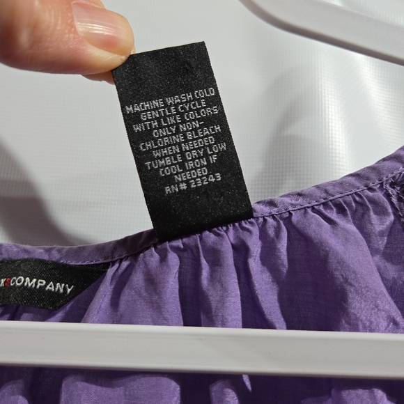 New York & Company Violet Silk Cotton Top Sz Small NWOT - Picture 3 of 6